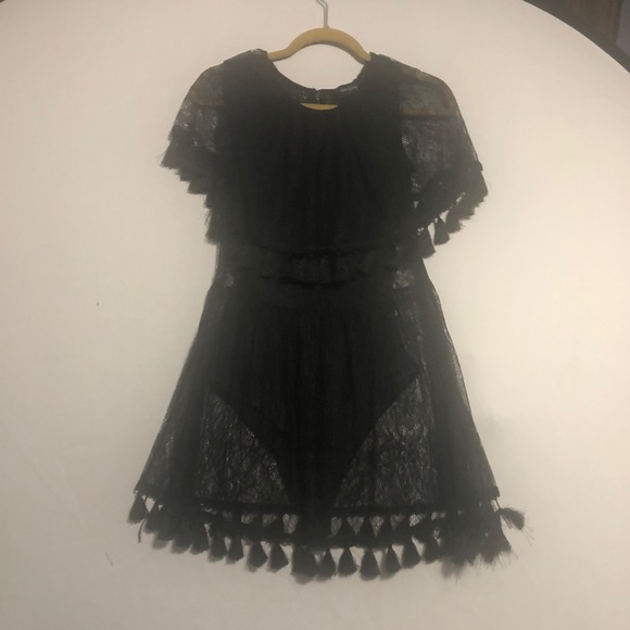 Dolls Kill Dresses & Skirts - BOGO Dollskill sheer lace tassel bodysuit dress